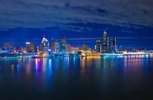 Detroit Skyline at night Photo credit: Vito Palmisano